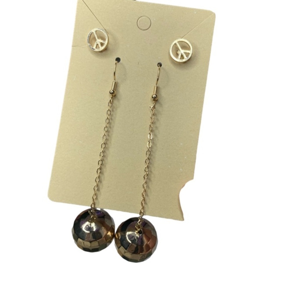 Peace disco earrings